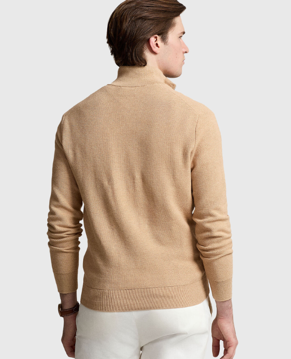 PRL HALF ZIP COTTON KNIT