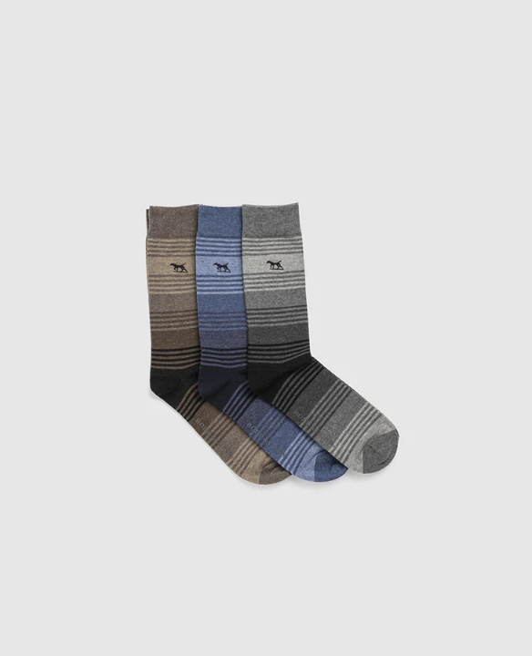 R&G STRATFORD STRIPE SOCK 3 PK