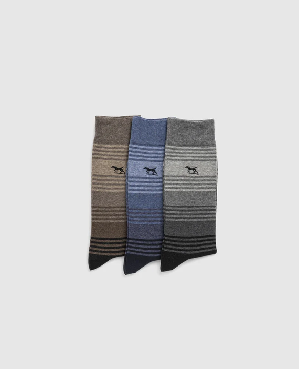 R&G STRATFORD STRIPE SOCK 3 PK