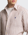 PRL LS STRIPE LINEN SHIRT